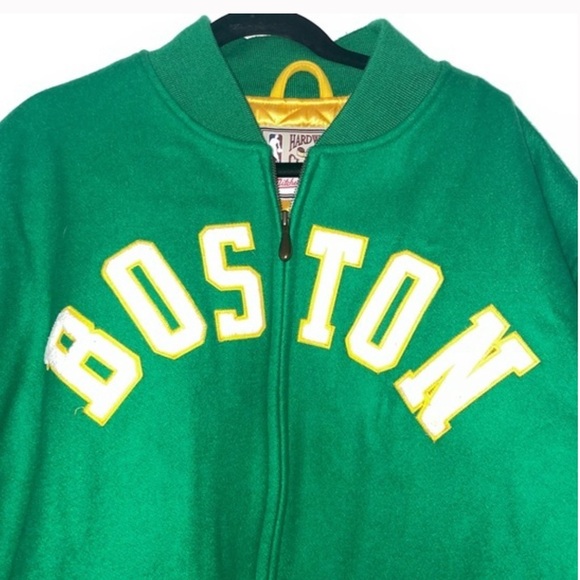 NWT Mitchell & Ness Boston celtics NBA Varsity Wool Hardwood Classics Jacket 3XL - Picture 15 of 16